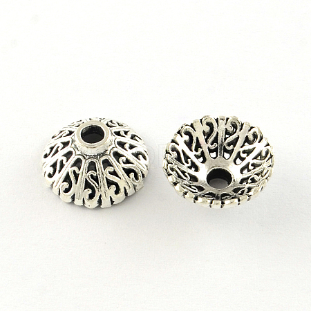 Apetalous Tibetan Style Alloy Bead Caps TIBE-Q046-03AS-LF-1