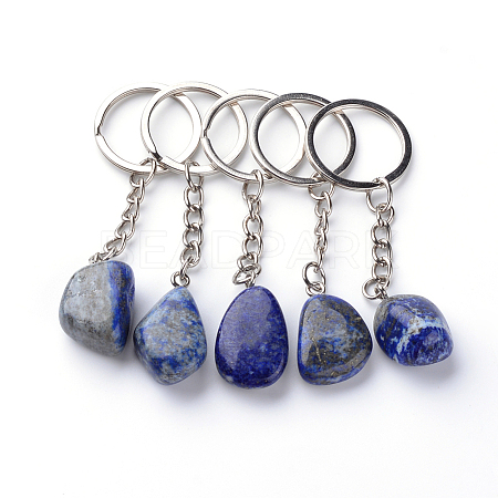 Natural Lapis Lazuli Keychain LS-G-Q484-D06-1