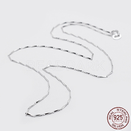 Rhodium Plated 925 Sterling Silver Chain Necklaces STER-F039-40cm-08P-1