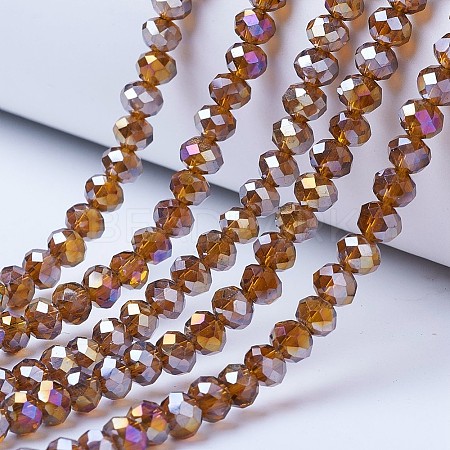 Electroplate Glass Beads Strands EGLA-A044-T8mm-B02-1