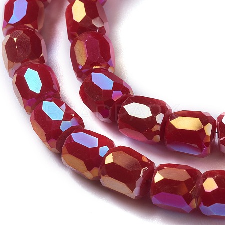 Electroplate Opaque Glass Beads GLAA-F108-10B-02-1