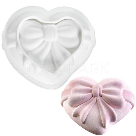 Food Grade Heart with Bowknot Mousse Cake Silicone Molds SIMO-PW0001-003A-1