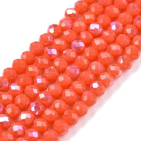 Electroplate Opaque Solid Color Glass Beads Strands EGLA-A044-P3mm-L21-1