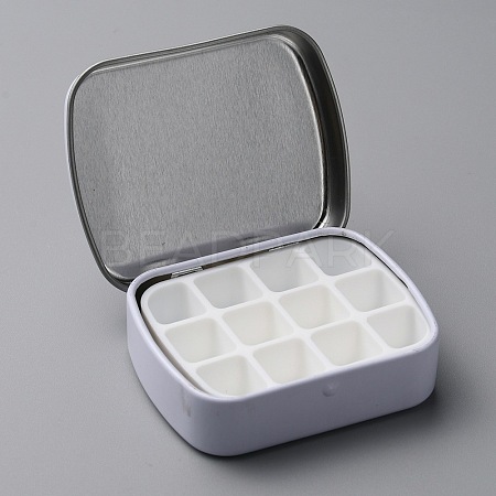 Iron Watercolor Paints & Nail Polish Tins Storage Box MRMJ-WH0077-083C-1