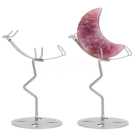 Zinc Alloy Crystal Rock Display Easels ODIS-WH0038-297P-1