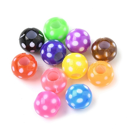 Opaque Acrylic European Beads OACR-D309-06-1
