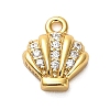 925 Sterling Silver Micro Pave Clear Cubic Zirconia Shell Shaped Charms STER-U009-09G-01-1