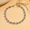 Bohemian Alloy Spiral Heart Link Chain Anklets for Women WG53D8C-01-2