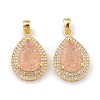 Golden Plated Brass Micro Pave Clear Cubic Zirconia Pendants ZIRC-F123-01F-2