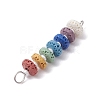 Chakra Natural Lava Rock Dyed Beaded Connector Charms PALLOY-JF02546-02-3