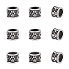 10Pcs Column with Paw Print 304 Stainless Steel European Beads STAS-UN0060-10-1