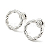 304 Stainless Steel Hollow Ring Stud Earrings for Woman EJEW-N907-003S-1