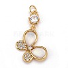 Brass Micro Pave Clear Cubic Zirconia Pendants ZIRC-C030-02G-2