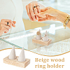 2 Cone Wooden Ring Organizer Holder RDIS-WH0031-02A-02-5