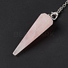 Natural Rose Quartz Hexagonal Pointed Cone Dowsing Pendulum Pendants G-G983-05P-02-4
