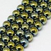 Electroplate Non-magnetic Synthetic Hematite Beads Strands G-J169A-8mm-06-1