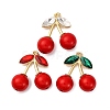 Brass Glass Pendants KK-D390-24G-1
