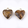 Electroplate Natural Tiger Eye Pendants G-T112-03E-2