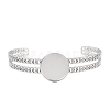 304 Stainless Steel Blank Cuff Bangle Bases with Flat Round Tray SA-CBA82C8-05B-P-2