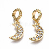 Brass Micro Pave Clear Cubic Zirconia Pendants KK-Q277-051-NF-2