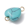 Mixed Gemstone Heart Links Connector Charms with Golden Tone Sun Moon Star Metal Slices PALLOY-JF02762-5