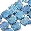 Electroplated Natural Druzy Crystal Beads Strands G-N0257-05-2