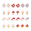 Cheriswelry 44Pcs 11 Style Light Gold Alloy Enamel Pendants ENAM-CW0001-14-1