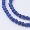 Dyed Natural Lapis Lazuli Round Beads Strands G-G735-06F-4mm-2