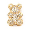 Brass Micro Pave Cubic Zirconia Slide Charms ZIRC-I068-01G-2