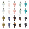 Fashewelry 20Pcs 10 Styles Natural & Synthetic Mixed Gemstone Pendants G-FW0001-36-11