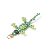 Glass Crocodile Pendants PALLOY-MZ00992-01-4