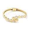 Brass Pave Shell Open Cuff Bangles for Women BJEW-Z061-11A-2