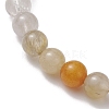 6mm Round Natural Rutilated Quartz Beaded Stretch Bracelets BJEW-JB10352-4