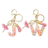 Letter A~Z Transparent Glitter Resin Pendant Keychains KEYC-FZ00024-10-2
