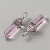 Glass Double Terminal Pointed Pendants G-WH0016-40B-2