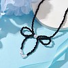 Bowknot 304 Stainless Steel Necklaces NJEW-JN04670-5