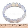 Dyed & Heated Natural Agate Oval Beaded Stretch Bracelet G-E010-01-20-3