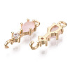 Brass Micro Pave Cubic Zirconia Links Connectors KK-R111-007-A07-2