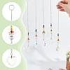 AHADERMAKER 7Pcs 7 Style Transparent Glass Pendant Decorations HJEW-GA0001-44-3