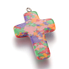 Synthetic Malachite Pendants G-Q479-06-1