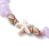 4Pcs Adjustable Synthetical Turquoise Starfish Braided Bead Bracelets BJEW-JB10225-4