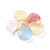Wire Wrapped Glass Pendants PALLOY-JF01318-02-5