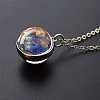 Luminous Round Alloy with Glass Planet Pendant Necklaces FS-WG4A1FF-05-1