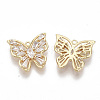 Brass Micro Pave Clear Cubic Zirconia Charms X-KK-S355-020-NF-1