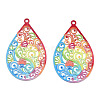 Spray Painted 430 Stainless Steel Filigree Big Pendants STAS-TAC0004-052I-2