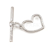 Heart Brass Toggle Clasps KK-G548-43P-01-1