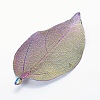 Brass Plated Natural Leaf Big Pendants X-KK-G321-K-09-2
