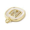 Rack Plating Brass Micro Pave Clear Cubic Zirconia Pendants KK-E102-33G-N-2