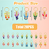 SUPERFINDINGS 5 Sets 5 Style Alloy Enamel Pendant Keychain KEYC-FH0001-39-2