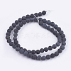 Natural Black Stone Bead Strands G-R193-01-8mm-2